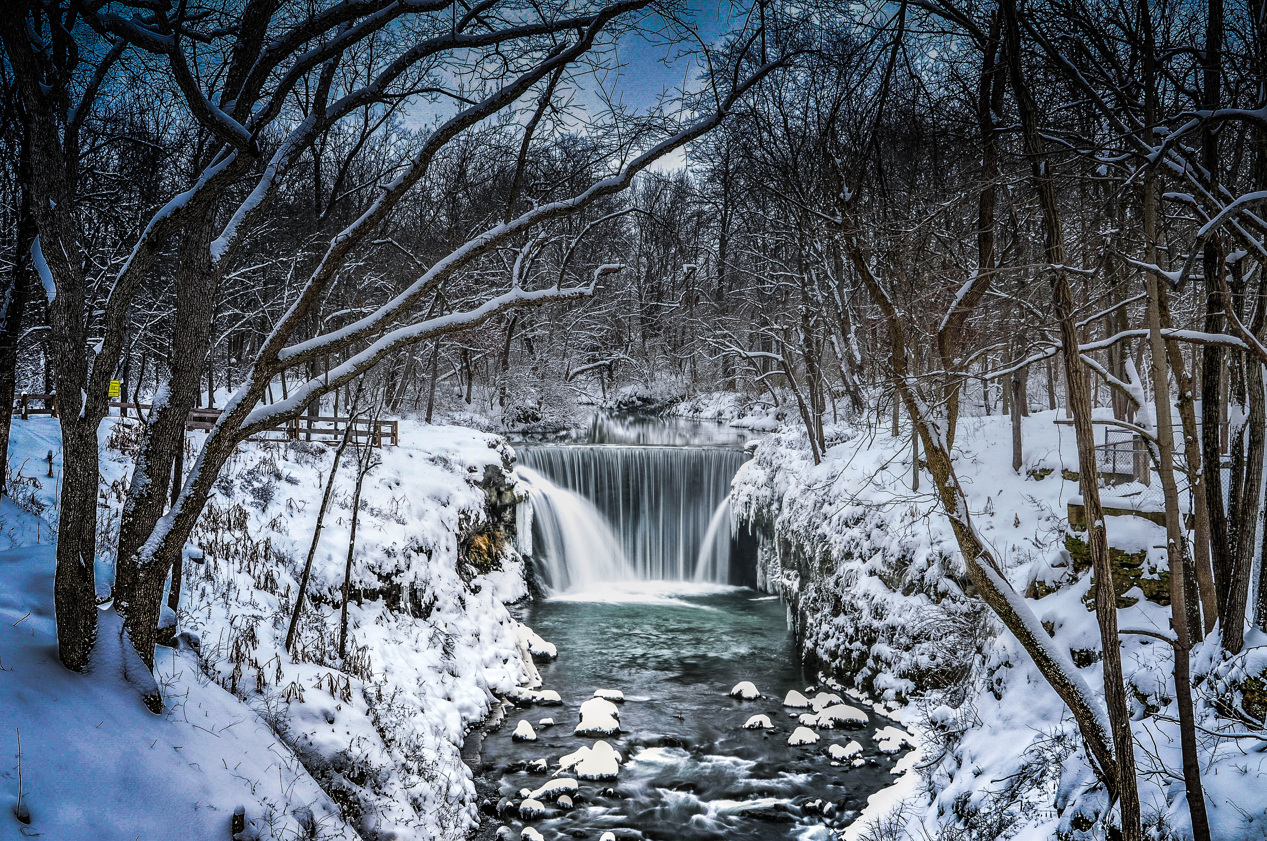 Cedar Cliff Falls winter scene-2 by Larry Hensel