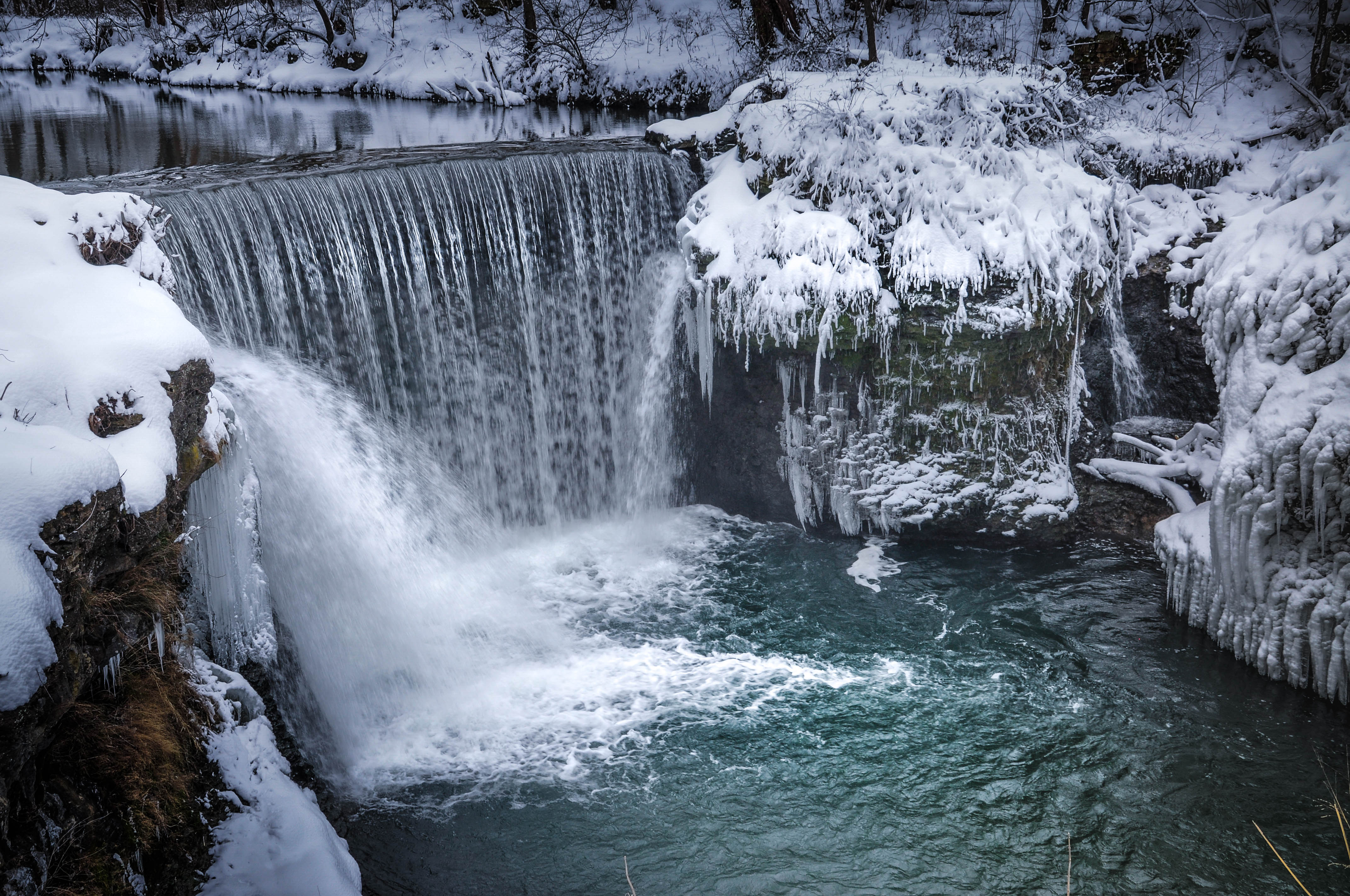 Cedar Cliff Falls winter scene-4 by Larry Hensel