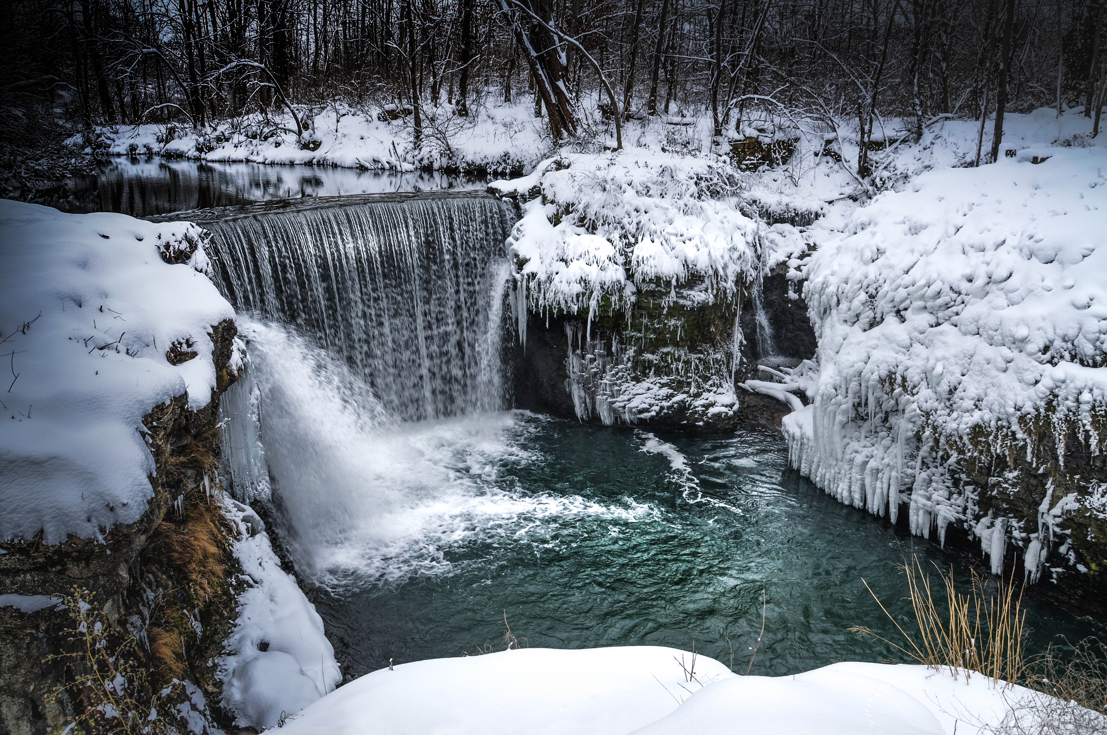 Cedar Cliff Falls winter scene-5 by Larry Hensel